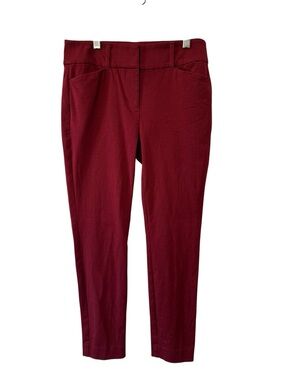 Loft Outlet Sutton Skinny Ankle Pants Petite 00P Burgundy Wine Career Work